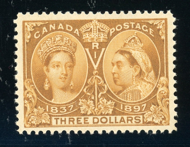 Canada Scott 63 MH VF, 1897 $3 Jubilee, 2004 Saskatoon Cert (SCV $1400)