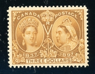Canada Scott 63 MH VF, 1897 $3 Jubilee, 2004 Saskatoon Cert (SCV $1400)