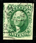USA Scott 15 Used Graded XF-Sup 95, 1855 10¢ Washington (SMQ $650)