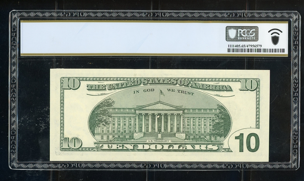 $10 2003 Federal Reserve Note Cleveland, Fr. 2037-D*, PCGS 65 PPQ Gem Unc (Est $75-100)