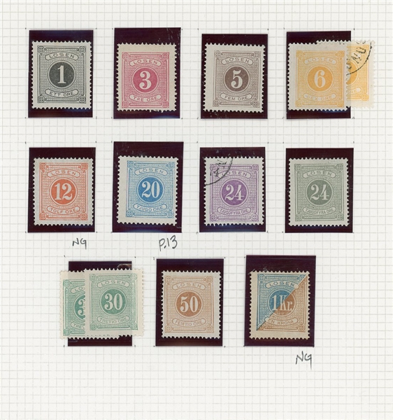 Sweden Postage Dues Group, Mostly Unused (Est $250-350)