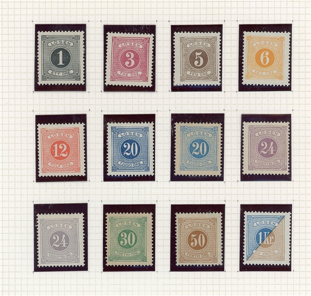 Sweden Postage Dues Group, Mostly Unused (Est $250-350)