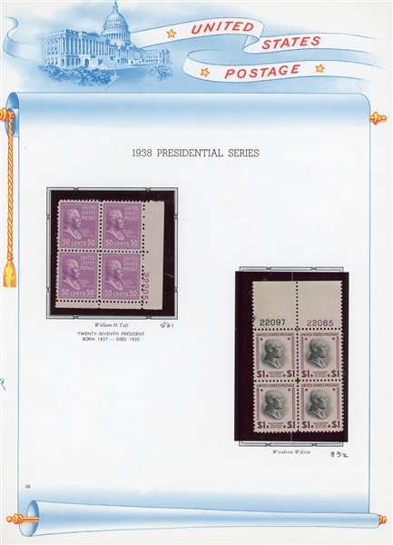 USA Scott 803-834 MNH Complete Set of Plate Blocks, 1938 Prexies (SCV $671)