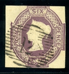 Great Britain Scott 7 Used  Fine, 1854 6p Victoria (SCV $1000)