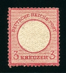 Germany Scott 9 MH F-VF, 1872 3kr Small Shield, 2003 Krug Cert (SCV $1700)