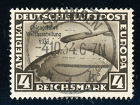 Germany Scott C45 Used F-VF, 1933 4m Chicagofart Zeppelin (SCV $190)