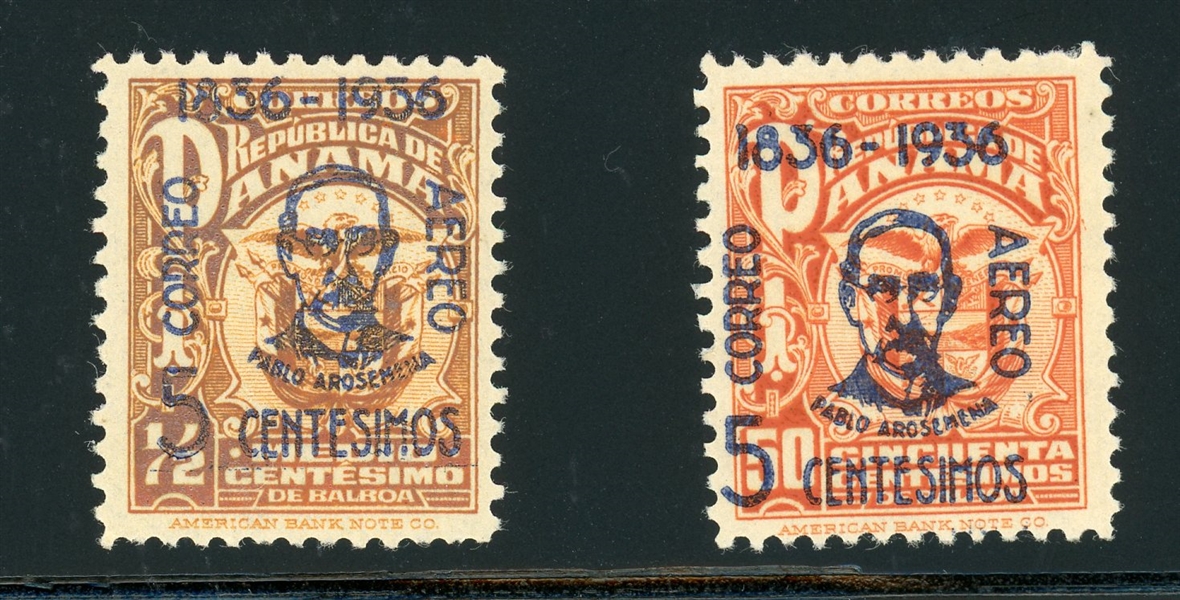 Panama Scott C19 MH F-VF, 1936 Surcharge, 2005 Rendon Certificate (SCV $400)