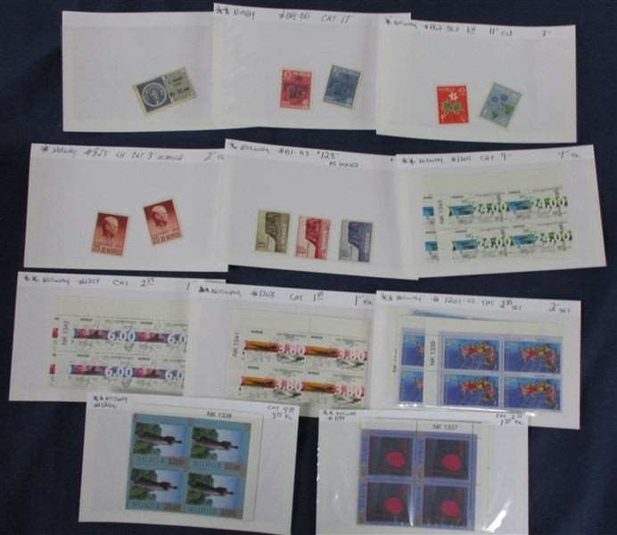 Norway Mint Dealer Stock - Stamps, Souvenir Sheets & Booklets (Est $500-600)