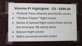 Airmail Postal History Volume 1 (Est $200-250)