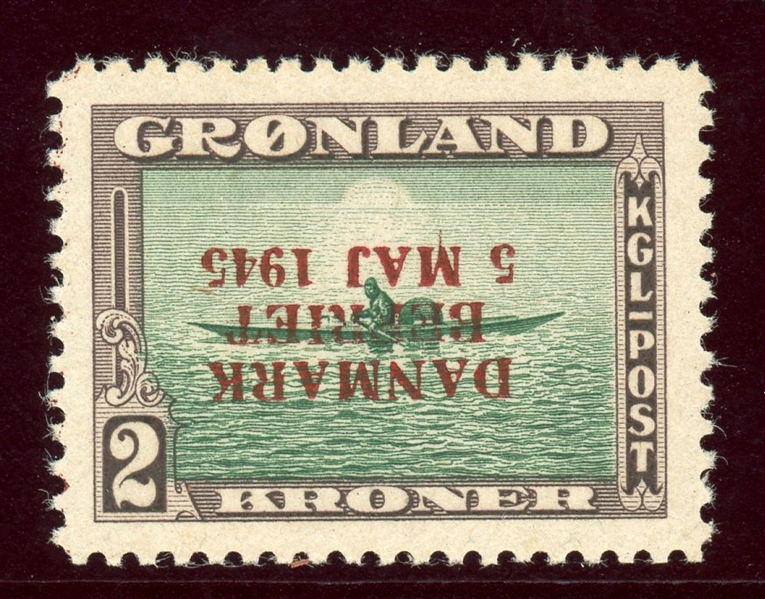 Greenland Scott 26 MNH with Inverted Overprint (SCV $1000)