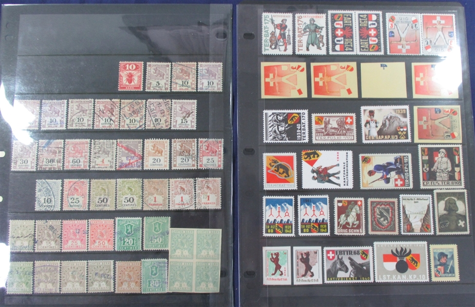 Switzerland - Bern Canton Revenues and Military Stamps (Est $100-150)