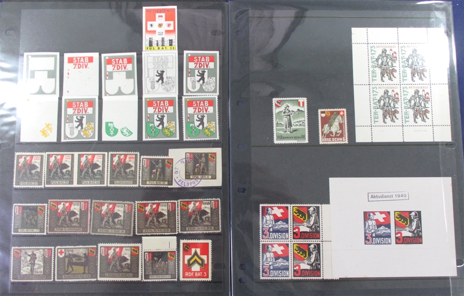 Switzerland - Bern Canton Revenues and Military Stamps (Est $100-150)