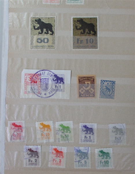Switzerland - Bern Canton Revenues and Military Stamps (Est $100-150)