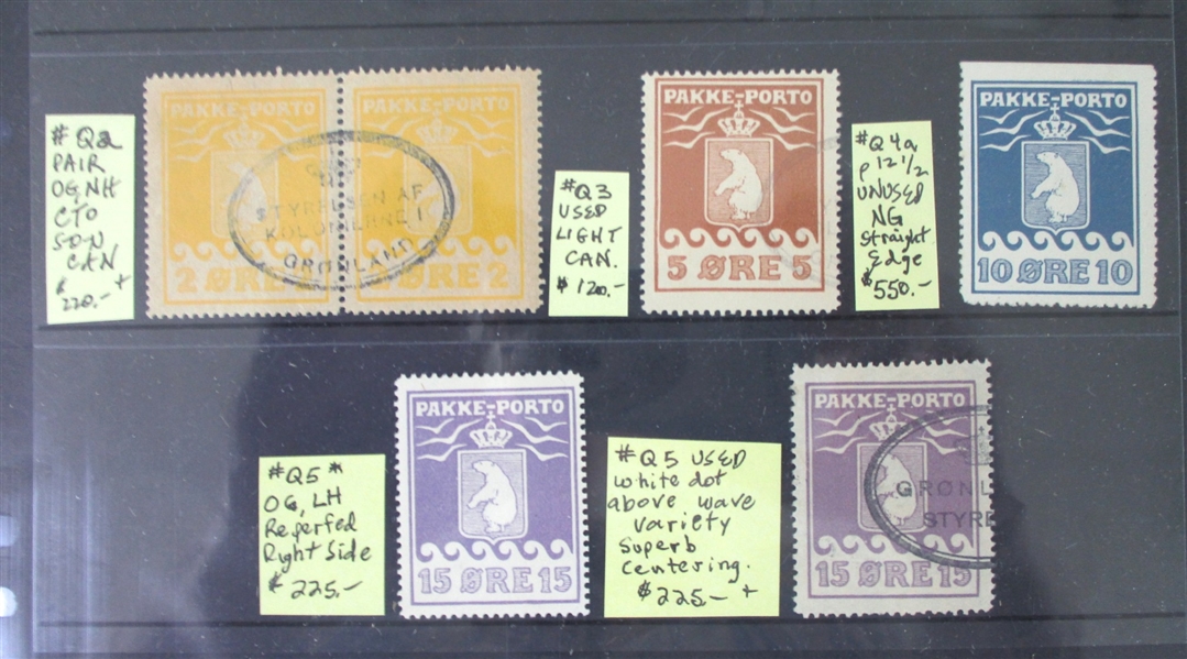 Greenland Parcel Post Issues, Unused and Used (Est $350-450)