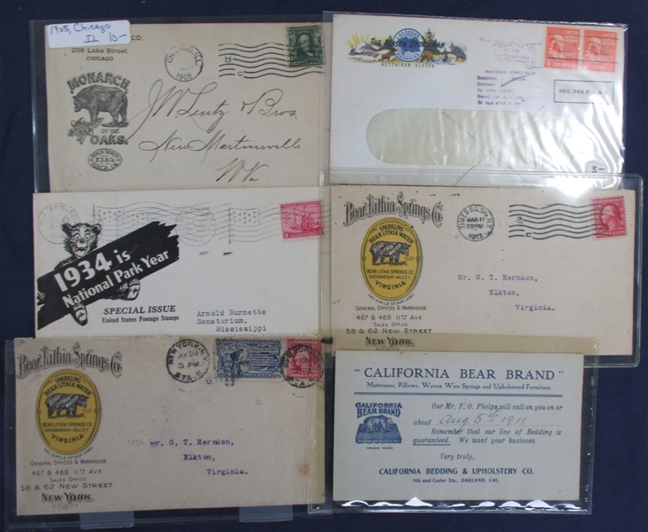 USA Illustrated Advertising Covers with Bears (Est $175-250)