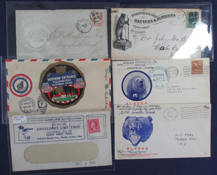 USA Illustrated Advertising Covers with Bears (Est $175-250)