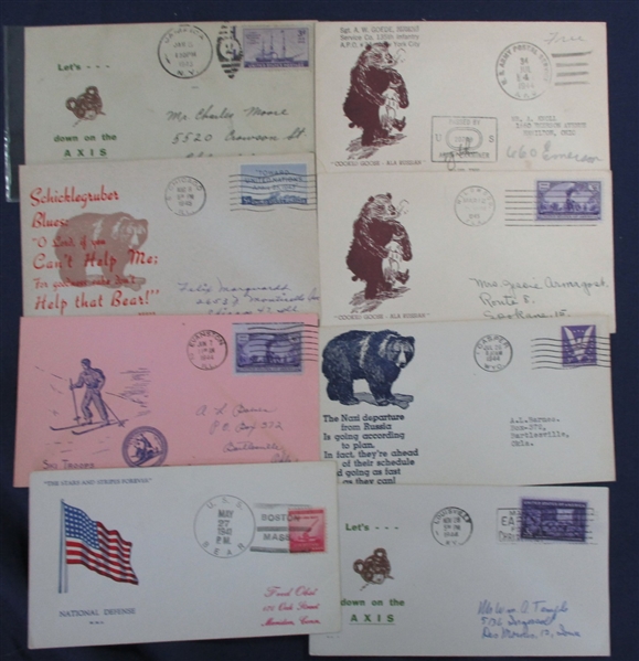 USA WW2 Patriotic Covers with Bears (Est $100-150)
