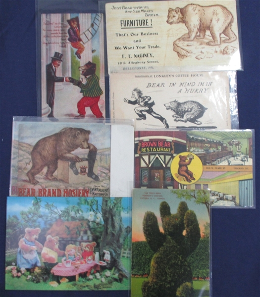 Postcards - 21 Leather and Novelty Cards, All Bear Related (Est $100-120)
