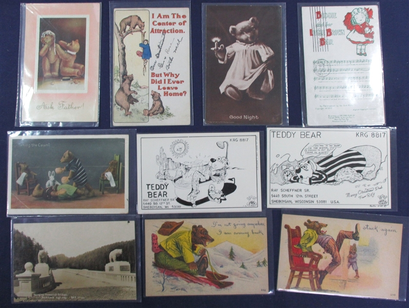 Postcards - Comic, Greeting, Etc - All Bear Related (Est $100-120)