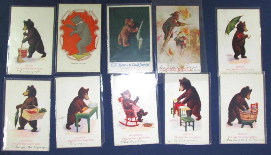 Postcards - Comic, Greeting, Etc - All Bear Related (Est $100-120)