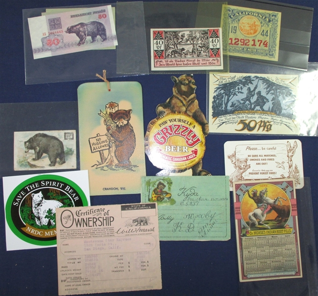 Medium Box of Ephemera - Mostly Bear Topical Related (Est $200-250)