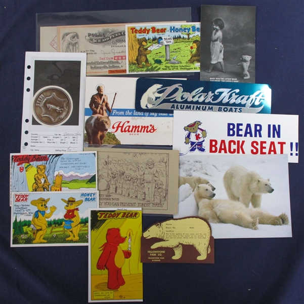 Medium Box of Ephemera - Mostly Bear Topical Related (Est $200-250)