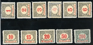 Bosnia and Herzegovina Scott J1d//J13d MH, 1904 Perf 9¼ Dues (SCV $186)