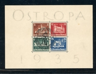 Germany Scott B68 Used, 1935 "OSTROPA" Souvenir Sheet (SCV $825)