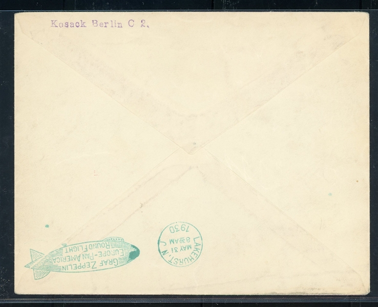 Germany Scott C39 (x2) on 1930 South American Zeppelin Cover (SCV $375++)