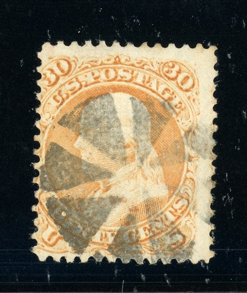 USA Scott 100 Used Fine, 30¢ F Grill (SCV $1000)
