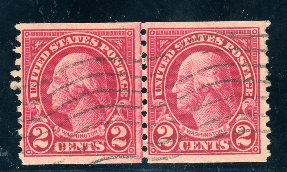 USA Scott 599b Used Joint Line Pair Fine, 2026 PSE Certificate (SCV $700)