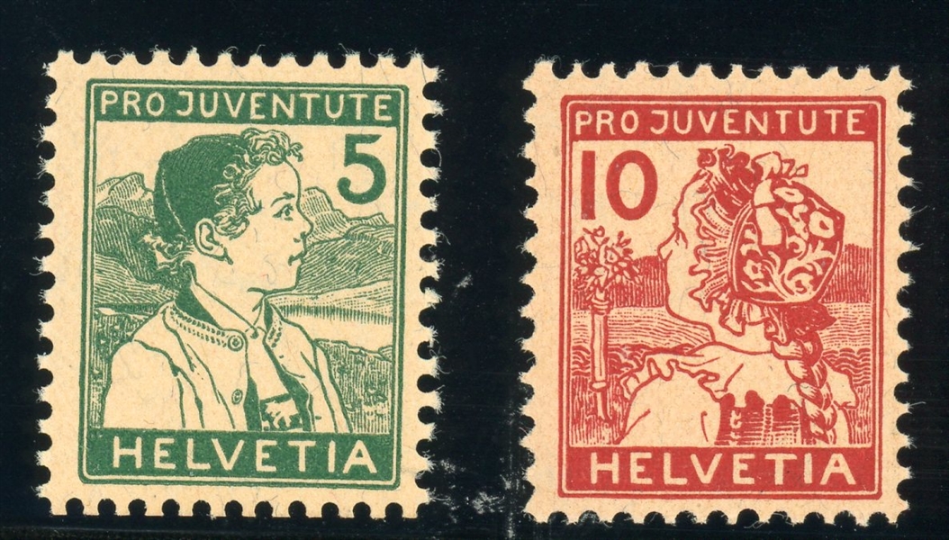 Switzerland Scott B2-B3 MNH Complete Set, 1915 Pro Juventute (SCV $356)