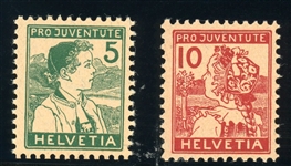 Switzerland Scott B2-B3 MNH Complete Set, 1915 Pro Juventute (SCV $356)