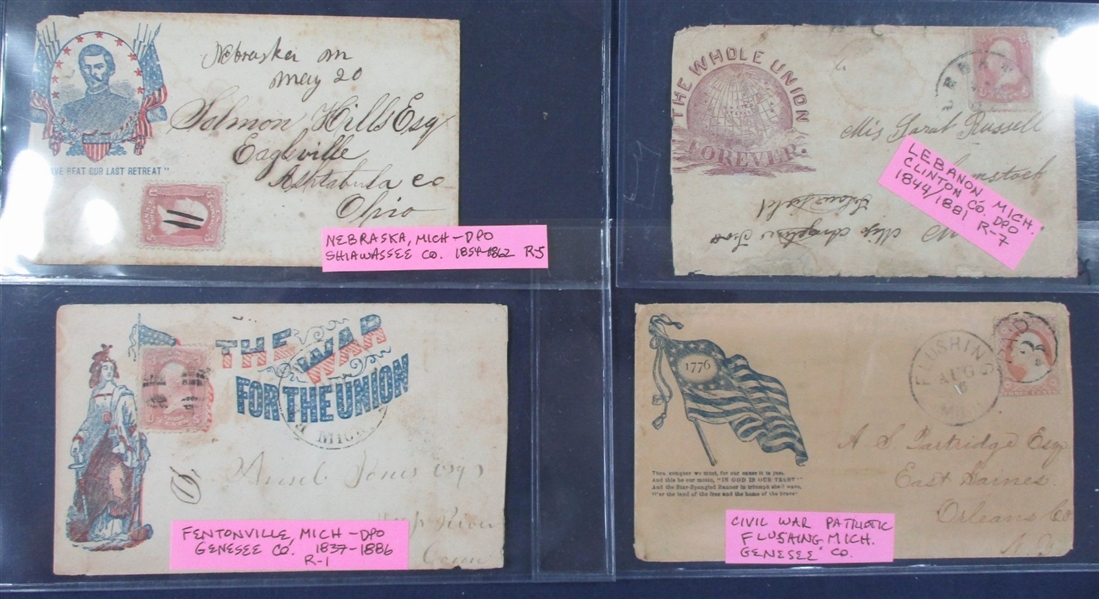 Michigan Postal History - Civil War Related (Est $300-400)