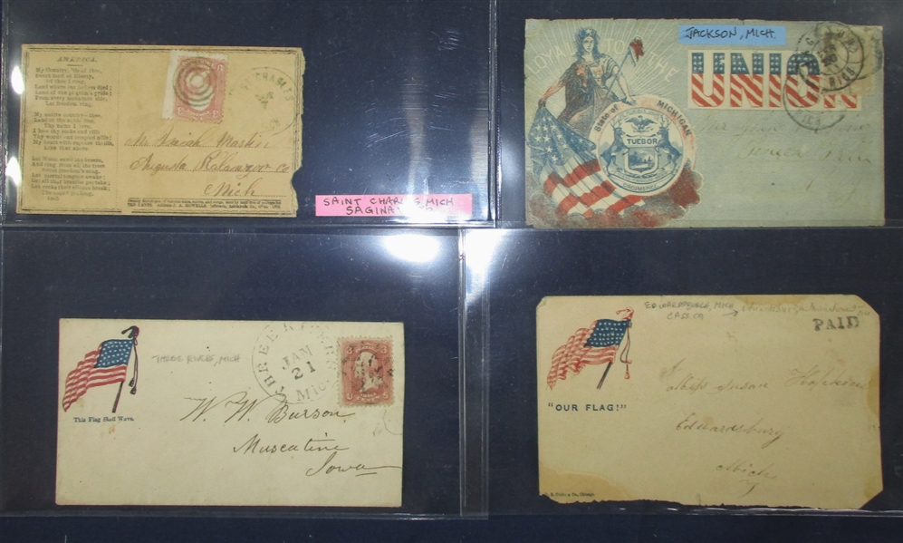 Michigan Postal History - Civil War Related (Est $300-400)