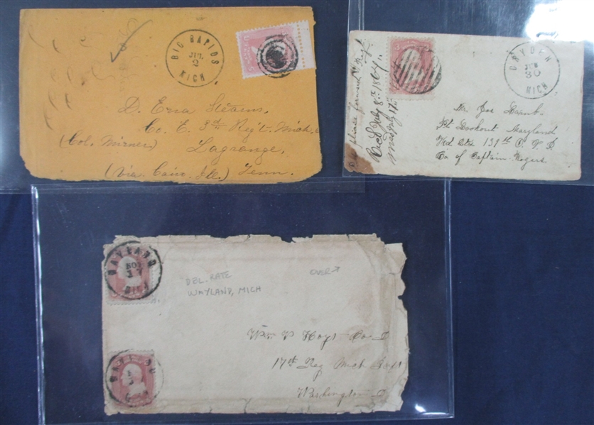Michigan Postal History - Civil War Related (Est $300-400)