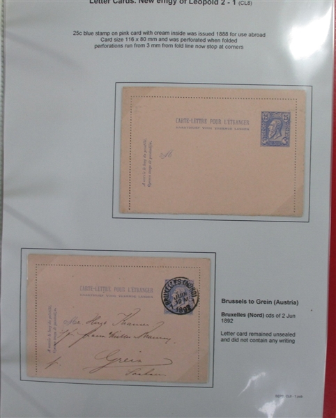 Belgium Pre-1900 Postal Stationery Collection (Est $300-400)