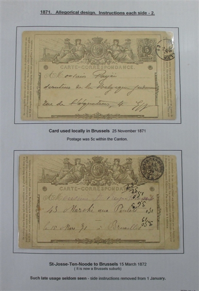 Belgium Pre-1900 Postal Stationery Collection (Est $300-400)
