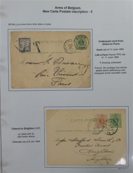 Belgium Pre-1900 Postal Stationery Collection (Est $300-400)
