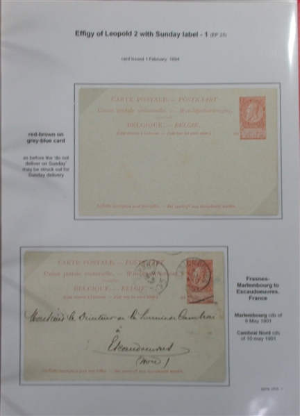 Belgium Pre-1900 Postal Stationery Collection (Est $300-400)