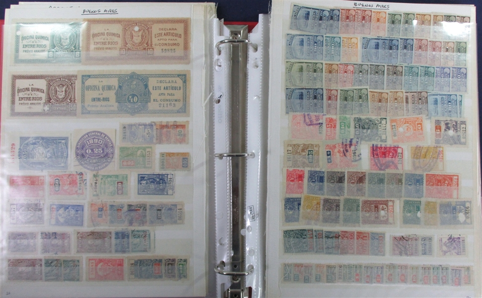 Argentina Large Collection of Revenues, Telegraphs, and Charity Stamps (Est $200-300)
