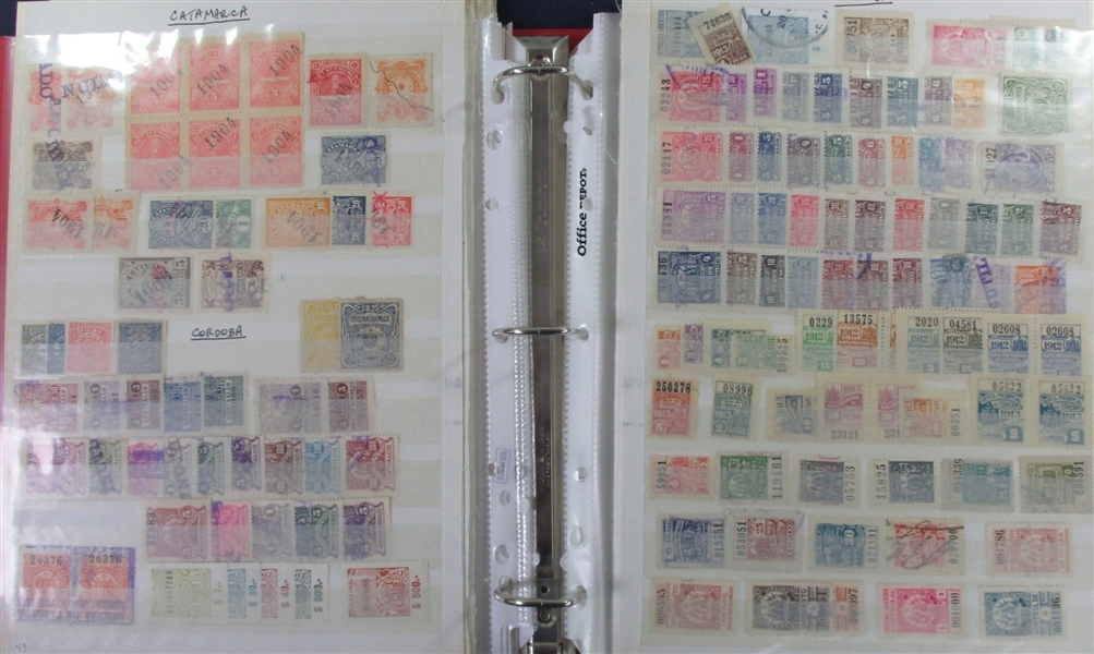 Argentina Large Collection of Revenues, Telegraphs, and Charity Stamps (Est $200-300)