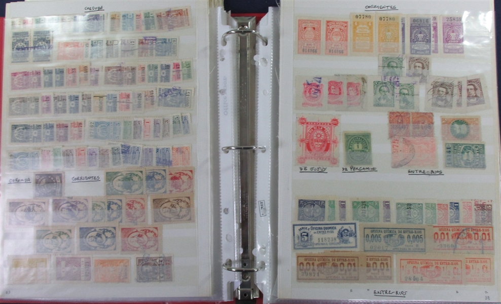 Argentina Large Collection of Revenues, Telegraphs, and Charity Stamps (Est $200-300)