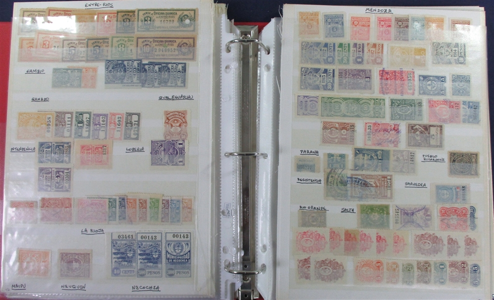 Argentina Large Collection of Revenues, Telegraphs, and Charity Stamps (Est $200-300)