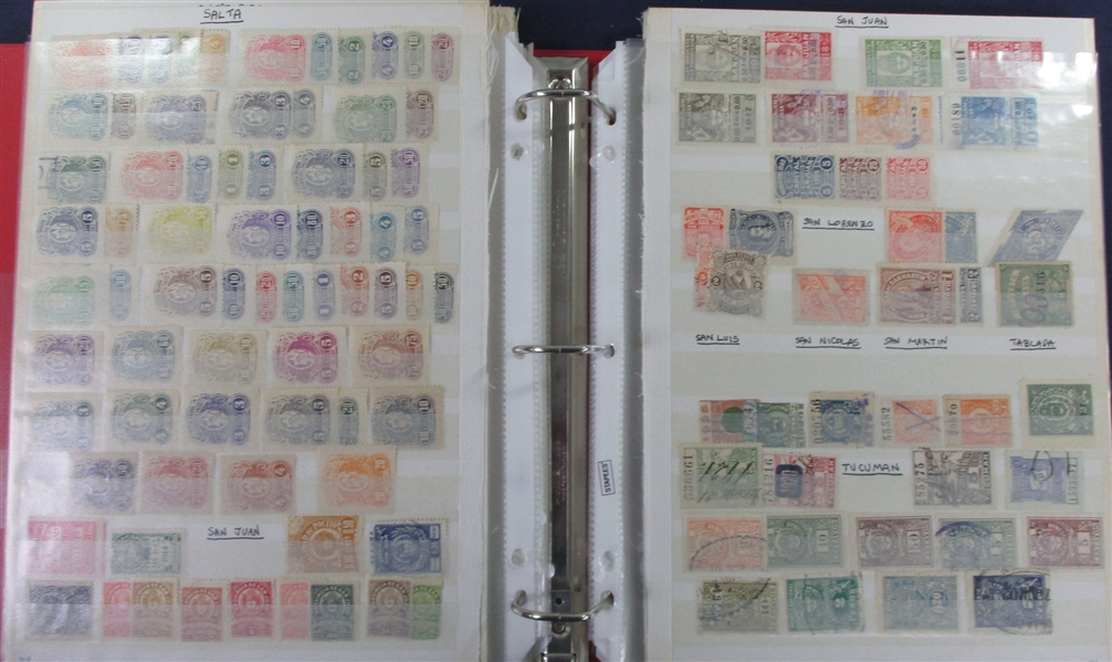 Argentina Large Collection of Revenues, Telegraphs, and Charity Stamps (Est $200-300)