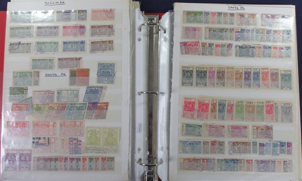 Argentina Large Collection of Revenues, Telegraphs, and Charity Stamps (Est $200-300)