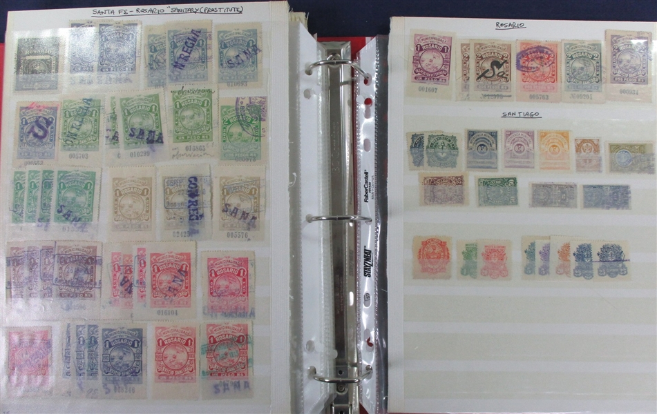 Argentina Large Collection of Revenues, Telegraphs, and Charity Stamps (Est $200-300)