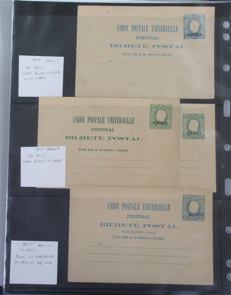 Azores Early Postal Stationery Group (Est $75-100)