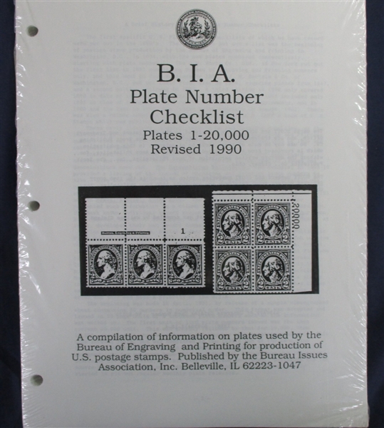 B.I.A. Plate Number Checklist, Plates 1-20,000, Revised 1990