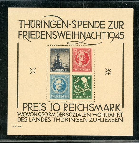 Germany Thuringia Scott 16N7b MNH Souvenir Sheet (SCV $1150)